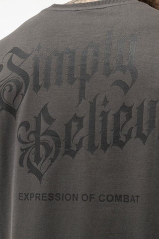 T-shirt Oversized Simply Believe - Grijs 