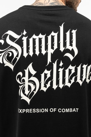 T-shirt Oversized Simply Believe - Zwart