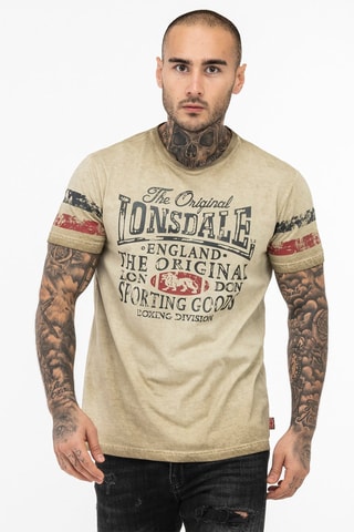 T-shirt Skeld - Beige en Marineblauw