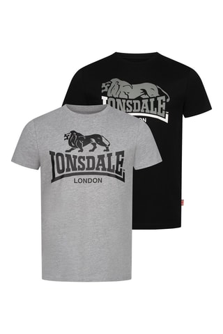2 T-shirts Regular - Grijs en Zwart - Lonsdale