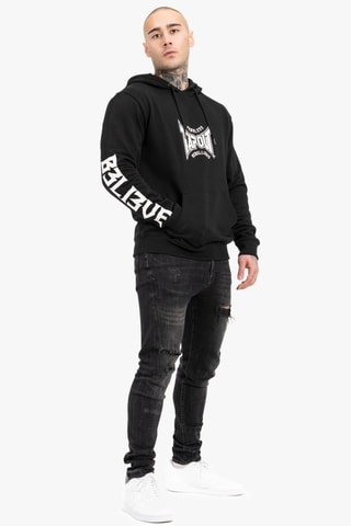 Regular Sweater met Capuchon B3li3ve Hoodie - Zwart