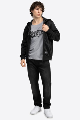 Sweater regular met capuchon - Zwart