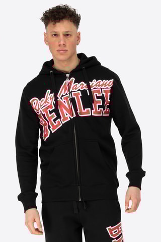 Sweater regular met capuchon - Zwart