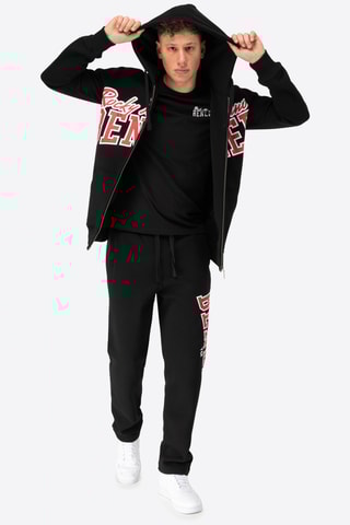 Sweater regular met capuchon - Zwart