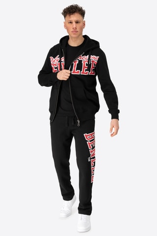 Sweater regular met capuchon - Zwart