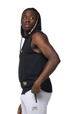 Mouwloze Sweater met Capuchon - Zwart