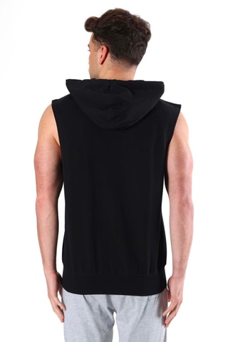 Mouwloze Sweater met Capuchon - Zwart