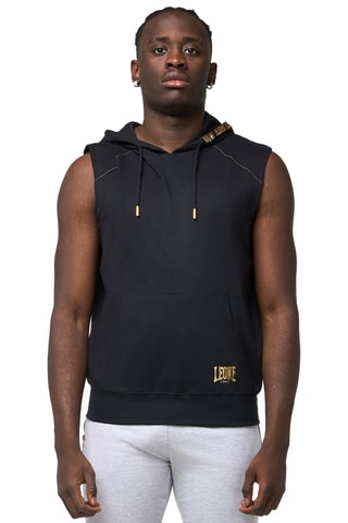 Mouwloze Sweater met Capuchon - Zwart