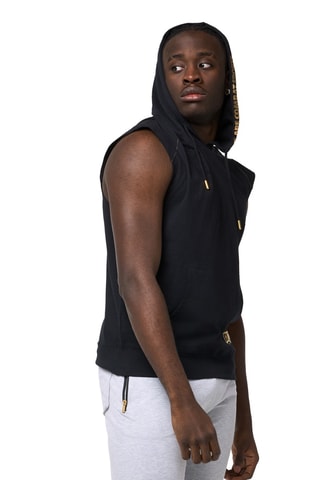 Mouwloze Sweater met Capuchon - Zwart