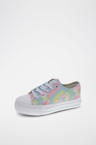 Sneakers tie and dye - Zeegroen en geel