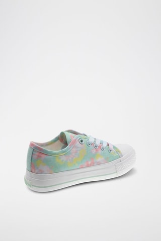 Sneakers tie and dye - Zeegroen en geel