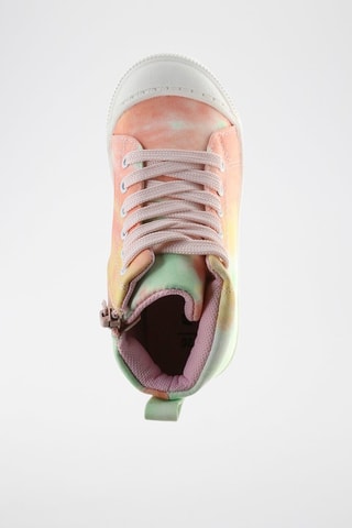 Hoge Sneakers Tie and Dye - Roze en Lichtgroen