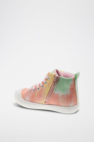 Hoge Sneakers Tie and Dye - Roze en Lichtgroen