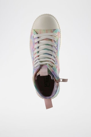 Hoge Sneakers Tie and Dye - Roze en Lichtgroen