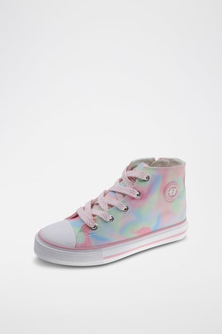 Hoge Sneakers Tie and Dye - Roze en Lichtgroen