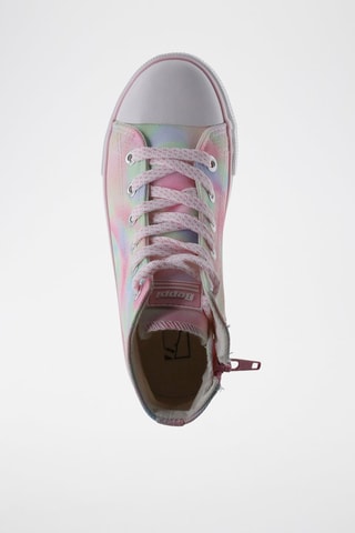 Hoge Sneakers Tie and Dye - Roze en Lichtgroen