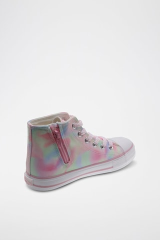 Hoge Sneakers Tie and Dye - Roze en Lichtgroen
