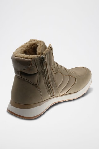 Hoge Gevoerde Sneakers Beige