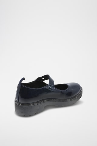 Platform Mary Janes - Marineblauw