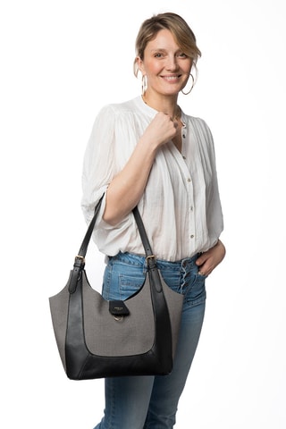 Sac porté épaule Provence - Gris et noir