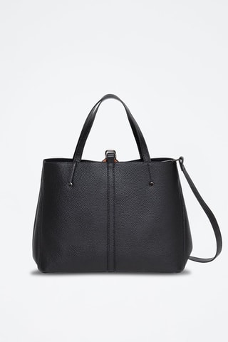 Sac à main en croûte de cuir Mizan - Noir