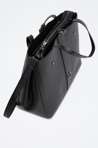 Sac à main en croûte de cuir Mizan - Noir