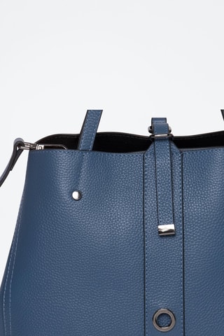 Sac à main en croûte de cuir Mizan - Bleu