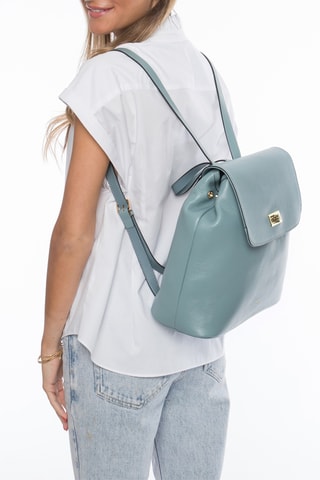 Sac à dos en croûte de cuir Pacha - Bleu