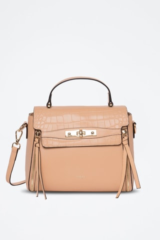 Sac bandoulière en cuir Corner - Beige