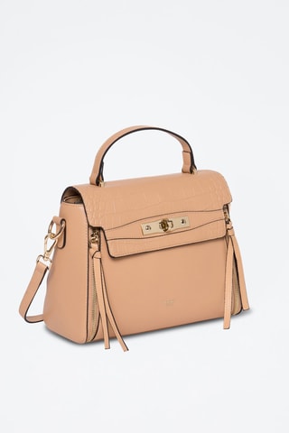 Sac bandoulière en cuir Corner - Beige
