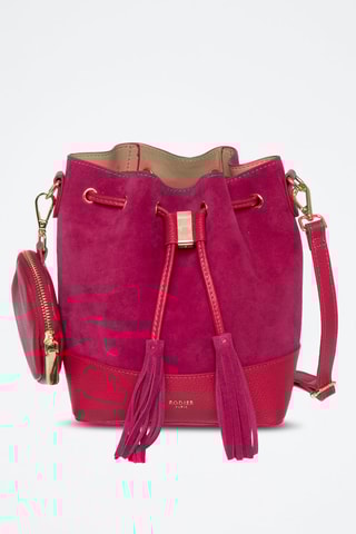 Sac seau en cuir Pochon - Fuchsia