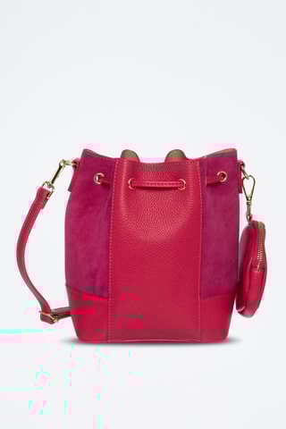 Sac seau en cuir Pochon - Fuchsia