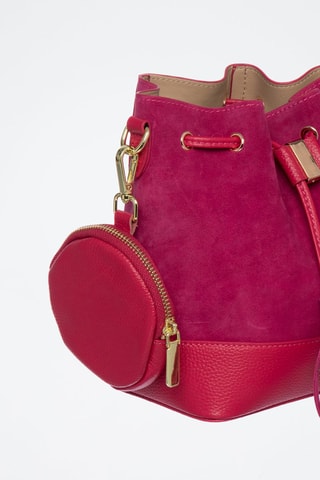 Sac seau en cuir Pochon - Fuchsia