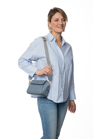 Sac bandoulière en cuir Vegas - Bleu