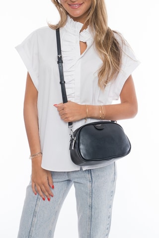 Sac bandoulière en cuir Tequila - Noir