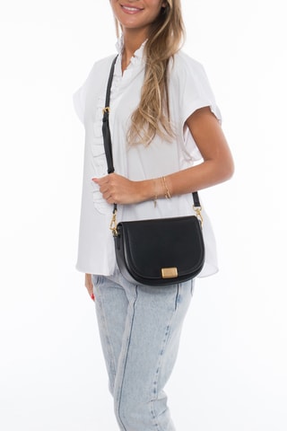Sac bandoulière en cuir Drago - Noir