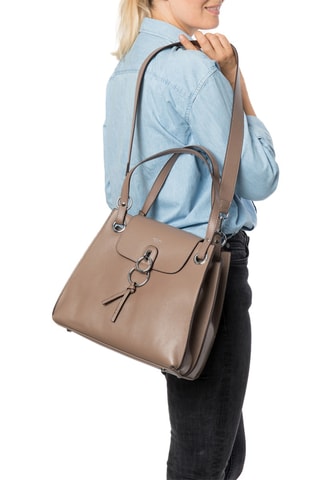 Sac porté épaule en cuir Panache - Taupe