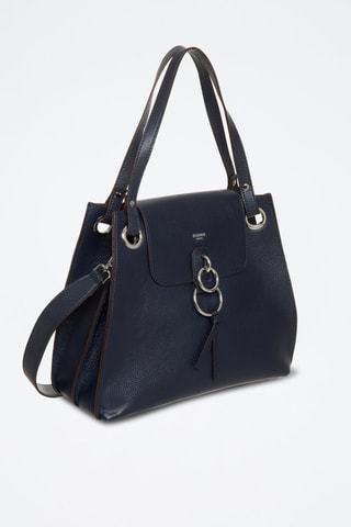 Sac porté épaule en cuir Panache - Bleu marine