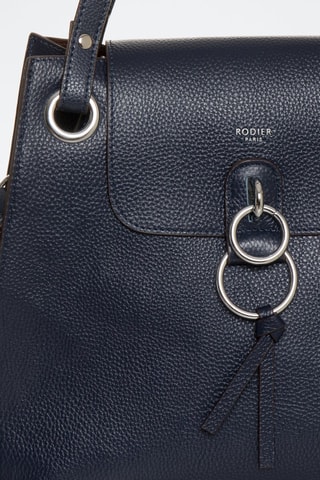 Sac porté épaule en cuir Panache - Bleu marine