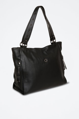 Sac porté épaule en cuir Valois - Noir