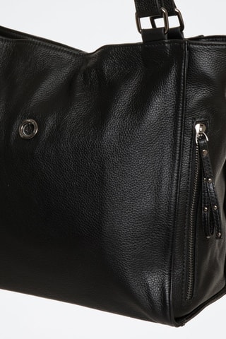 Sac porté épaule en cuir Valois - Noir