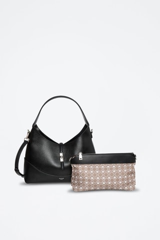 Sac porté épaule et pochette en cuir Cornus - Noir
