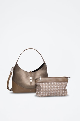 Sac porté épaule et pochette en cuir Cornus - Marron