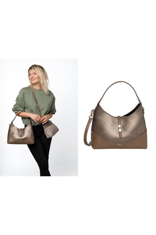Sac porté épaule et pochette en cuir Cornus - Marron