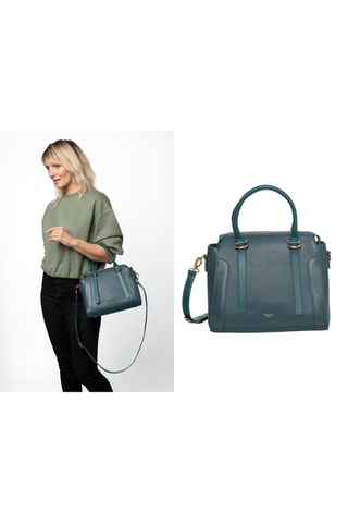Sac à main en cuir Comete - Bleu canard