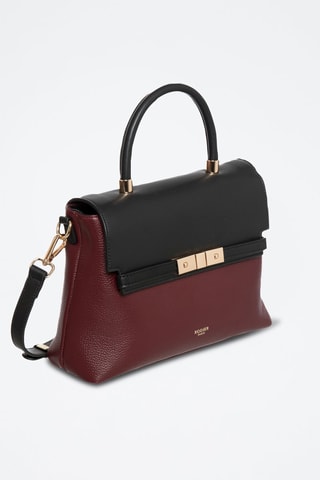 Sac bandoulière en cuir Helios - Bordeaux et noir
