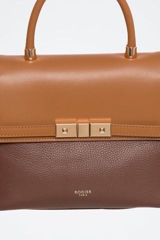 Sac bandoulière en cuir Helios - Camel et marron