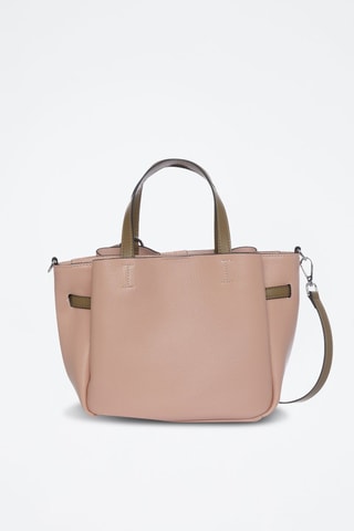 Sac à main en cuir Manchester - Marron clair et rose