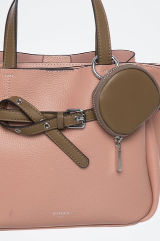 Sac à main en cuir Manchester - Marron clair et rose