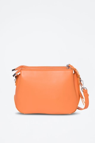 Sac bandoulière en croûte de cuir Sonic - Rose et argenté